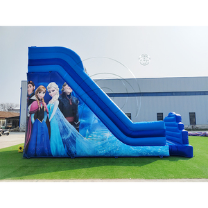 Vente flash - Château gonflable avec toboggan bleu, toboggan géant gonflable commercial pour parc d'attractions intérieur et extérieur - Product Image 2