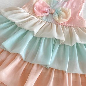 Nuevo Vestido de Tul Degradado con Lazo para Niñas, Diseño de <span class=keywords><strong>Princesa</strong></span>, Moda de Verano 2026 - Product Image 4