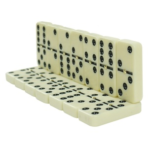 Bộ <span class=keywords><strong>Domino</strong></span> Màu Ngà Tùy Chỉnh Bán Sỉ 28 Chiếc Đôi Sáu Với Con Quay Vàng Trong Hộp Gỗ Cho Trò Chơi Đánh Bạc Cổ Điển - Product Image 5