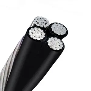 Conduttore in alluminio Abc cable XLPE PE LDPE PVC isolato Overhead Duplex Triplex Quadruplex Service Drop cable 4 x70mm2 50 mm2