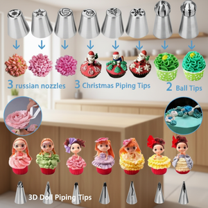 Juego de 635 Piezas para Decoración de Pasteles con Plato Giratorio y Boquillas, con Caja Portátil, Herramientas de Repostería Personalizables, Venta al Por Mayor - Product Image 5