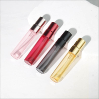 Flacon pulvérisateur miniature vide rechargeable en verre rose et noir de 2 ml, 3 ml, 5 ml, 10 ml avec bouchon à vis pour échantillon de parfum, testeur, voyage, format slim