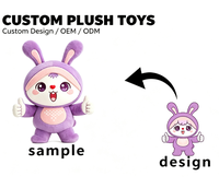 Peluche Lapin Mignon Personnalisable pour Cadeau d'Affaires, Mascotte de Marque, Jouet en Peluche Doux en Forme de Lapin de Dessin Animé