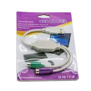 USB לdual PS/2 כבל כבל מתאם להתחבר PS2 Y כבל ממשק מקלדת/עכבר עם USB ממשק מחשב נייד/מחשב