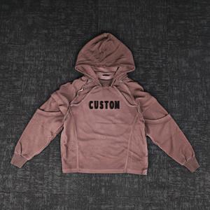 Sudadera Corta Holgada con Lavado Ácido Vintage para Hombre, Sudadera Lisa de Calle 100% Algodón - Product Image 3