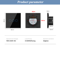 Zigbee Single line sakelar WiFi EU tanpa kapasitor Alexa dan sakelar dinding sentuh Google Home Panel kaca sakelar cerdas