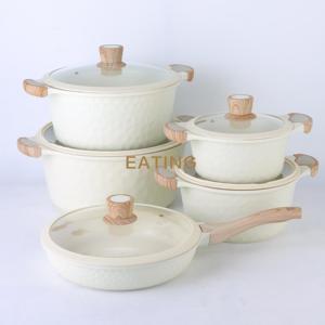 African Factory Beautiful10-Pieces Casserole Granite 20-24-28-32 <strong>Saucepan</strong> 28 Frying Pan <strong>Nonstick</strong> Radiant-Cooker Cookware Set - Product Image 5