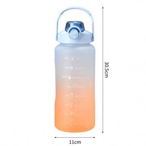 Nouvelle Arrivée 2026 – Bouteille d'eau 2L personnalisable avec logo, dégradé givré, grande capacité, couleur dégradée, en plastique écologique - Product Image 2