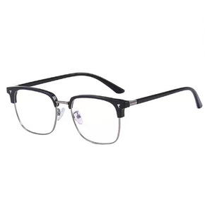 Lunettes Semi-Cerclées <span class=keywords><strong>Mode</strong></span> Homme, Lunettes de Myopie Anti-Lumière Bleue à Verres Plats - Product Image 6