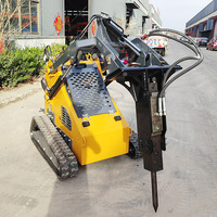 Minicargadora con Motor Diésel Japonés, Cargadora Pequeña con Dirección Deslizante y Martillo Rompedor en Venta