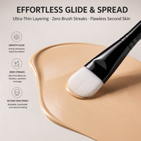 Pinceau Fond de Teint Plat Ultra Fin à Tête Plate en Microfibres Non Absorbantes pour un Application Sans Traces de Base Liquide – Outil OEM Vente en Gros