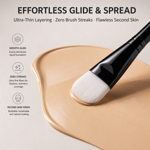 Pinceau Fond de Teint Plat Ultra Fin à Tête Plate en Microfibres Non Absorbantes pour un Application Sans Traces de Base Liquide – Outil OEM Vente en Gros - Product Image 2