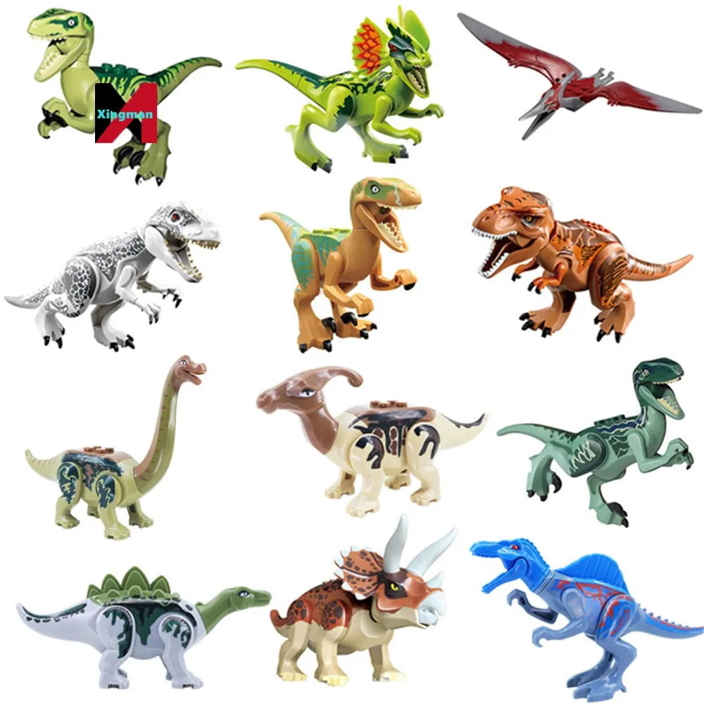 12 Dinosaur Double Crown Velociraptor Spinoback Dragon Brontosaurus Tyrannosaurus Rex Model Children Puzzle Building Toys Kids