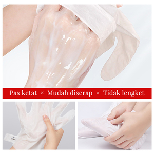 Masque éclaircissant et exfoliant pour les mains et les pieds KORMESIC certifié Bpom 40 ml, enrichi en vitamine E, hydratant, non collant, en feuille - Product Image 2