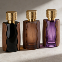 Botella de Perfume de Lujo de 100 ml, Botella de Vidrio para Perfume con Color Personalizado, Nuevo Diseño con Tapa de Zamac