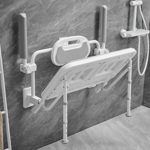 Wall Mounted <b>Folding</b> <b>Shower</b> Seat 150 Kg Capacity Non Slip Bathroom Safety <b>Stool</b> For Elderly And Disabled People - Product Image 2