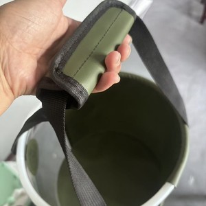 <b>Folding</b> Water <b>Bucket</b> 10L Portable PVC Military Green Transparent For Camping Fishing Travel Outdoor Use - Product Image 3