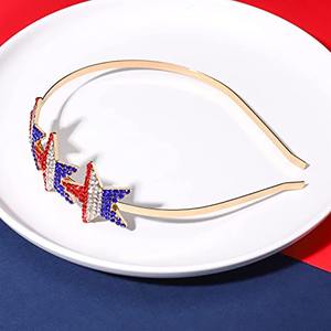 Diademas Patrióticas para el Día de la Independencia de EE. UU., Rojas, Blancas y Azules con Estrellas - Product Image 2