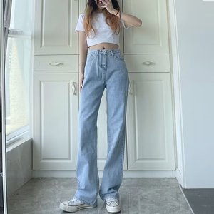 Pantalon en denim pour femmes jambe large ample femme jean vêtements Top vente élégant rétro mode décontracté Chic et élégant pantalon - Product Image 3