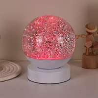 Lampe de table à lave scintillante à commande tactile, base blanche, 3 piles AAA, décoration de vacances moderne et originale, changement de couleur, pour enfants