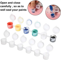 1.6ml 2ml 3ml 5ml 10ml 15ml Bandes de peinture vides Mini bandes de peinture Pots Récipients de stockage transparents avec couvercles