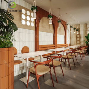 เฟอร์นิเจอร์สำหรับร้านอาหาร ร้านกาแฟ การออกแบบตกแต่งภายในร้านอาหาร โต๊ะและเก้าอี้ร้านกาแฟ - Product Image 5