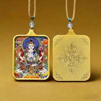 Thangka doré peint à la main, huit divinités gardiennes, cartes de sagesse, statue de Bouddha en acier titane, ornements personnalisés