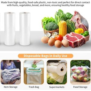 Bolsas de Plástico para Productos en Rollo, 14x20 Pulgadas, Transparentes, para Almacenamiento de Alimentos, 350 Unidades, Fáciles de Despegar - Product Image 6