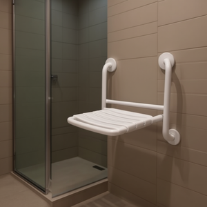 Siège de douche pliable, longueur 50 cm, blanc, support mural de sécurité pour salle de bain - Product Image 3