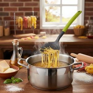 Utensili per Pasta: Scolapasta/Schiumarola in Nylon Plastico Antiaderente, Lavabile in Lavastoviglie, Riciclato, per Drenaggio e Servizio, Stile Oliva, Spessore Elevato - Product Image 2