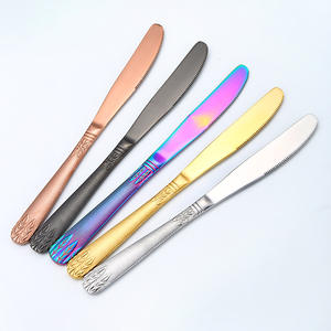 A17 410 Wheat Ear Tableware Stainless Steel <b>Cutlery</b> <b>Set</b> 4 Pieces Serrated Edge Polished Blade Knife Fork Spoon Dessert <b>Set</b> - Product Image 5