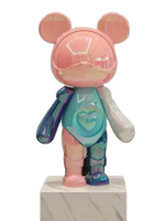 ECOJAS Produits populaires Statues en fibre de verre Super Star Bear Brick Sculptures d'animaux de dessin animé en résine à vendre