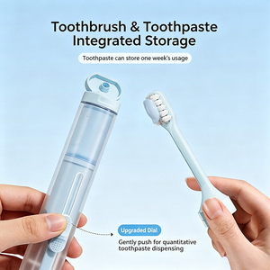ETRAVEL Kit <span class=keywords><strong>de</strong></span> <span class=keywords><strong>brosse</strong></span> <span class=keywords><strong>à</strong></span> dents <span class=keywords><strong>de</strong></span> <span class=keywords><strong>voyage</strong></span> portable 2-en-1, <span class=keywords><strong>brosse</strong></span> <span class=keywords><strong>à</strong></span> dents pliable et <span class=keywords><strong>dentifrice</strong></span> <span class=keywords><strong>avec</strong></span> poils souples pour les voyages d'affaires - Product Image 4