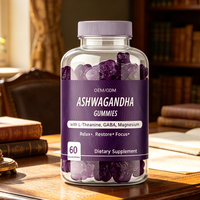 Gummies d'Ashwagandha Haute Puissance 60 unités 2000mg Véganes Soulagement du Stress Renforcement Immunitaire Non destiné aux femmes enceintes