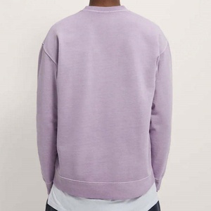 Sudadera de Cuello Redondo para Hombre, Estilo Minimalista, Corte Regular, Color Violeta Sólido, 100% Algodón, Felpa Francesa, Forrada, para Invierno - Product Image 3
