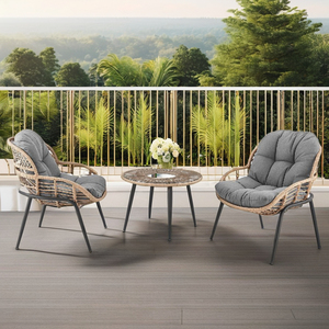 Modern Rattan <b>Garden</b> <b>Table</b> and Chair Set Wholesale for Bedroom Bathroom Apartment Home Office Use - Product Image 1