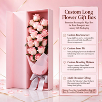 Boîtes cadeaux en papier personnalisées de luxe, pliables, rectangulaires, imprimées d'ours en peluche et de roses, pour la livraison de fleurs.