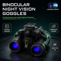 Gafas de Visión Nocturna Binoculares Modulares con Ganancia de Luz Ajustable, Visor Óptico de Baja Luz de Material Compuesto PEEK, Tubo Blanco P45, FOM1800+