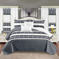 Ensemble de literie de luxe DL 12 pièces pour lit Queen Size, taies d'oreiller, rideaux, polyester, toutes saisons, résistant à la décoloration, pour la maison, vente en gros d'usine