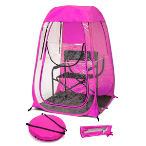 Abri <span class=keywords><strong>de</strong></span> Pluie Pop-up Imperméable pour Chaise <span class=keywords><strong>de</strong></span> <span class=keywords><strong>Pêche</strong></span> Extérieure, <span class=keywords><strong>Tente</strong></span> <span class=keywords><strong>de</strong></span> Camping d'Urgence en PVC Transparent pour Temps Froid Hivernal - Product Image 1