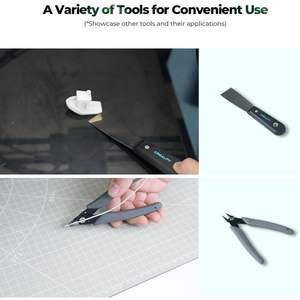 Kit d'outils pour imprimante 3D Creality, 74 pièces, avec étui de transport, pour toutes les imprimantes 3D FDM, assemblage, démontage, finition, coupe de filament, chrome - Product Image 3