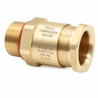 Presse-étoupe antidéflagrant à compression simple de type CR FT A2F en laiton pour câble non blindé, pour câble tressé en zone dangereuse