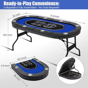 Tappetino Pieghevole in Metallo per Tavolo da Poker Texas Hold'em, Fornitura all'Ingrosso per Sale da Poker e Fiches - Product Image 2