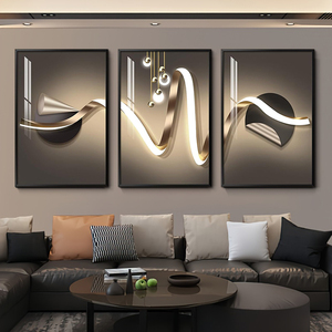 Set Moderno di Tre Poster Astratti su Tela, Stampa a Trasferimento Termico, Murale di Lusso per Decorazione <span class=keywords><strong>Parete</strong></span> <span class=keywords><strong>Soggiorno</strong></span>, Natura Morta su Carta - Product Image 2