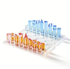 Acrilico Lucite <span class=keywords><strong>dama</strong></span> decorativo scacchi gioco da tavolo per gli adulti scacchi gioco da tavolo Online - Product Image 4