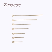 Lot de 50 Épingles à Œillets/Têtes Rondes/Têtes Plates Plaqué Or 18 Carats pour Fabrication de Bijoux DIY, Fournitures et Composants