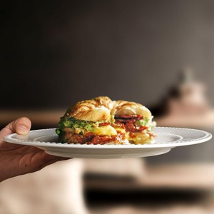 Platos de Cena Personalizados, Platos de Cerámica Blancos, Platos para Ensalada con Relieve, Platos para Servir Filetes y Aperitivos, Platos Reutilizables para Cocina y Comedor - Product Image 6