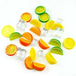 4cm Mini küçük simülasyon yapay limon dilim sahte buz ve meyve tumbler için tops