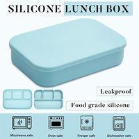 1 compartiment BPA-vrije, milieuvriendelijke, food-grade siliconen voedselcontainer 1200ml, stapelbaar, herbruikbaar, magnetronbestendig, lekvrij bentobox