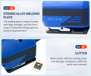 Herramienta de Flejado Eléctrica ZOEY JDV para Flejado de 13-16 mm, Herramienta de Flejado Manual a Batería para Embalaje de Cartones y Palets - Product Image 3